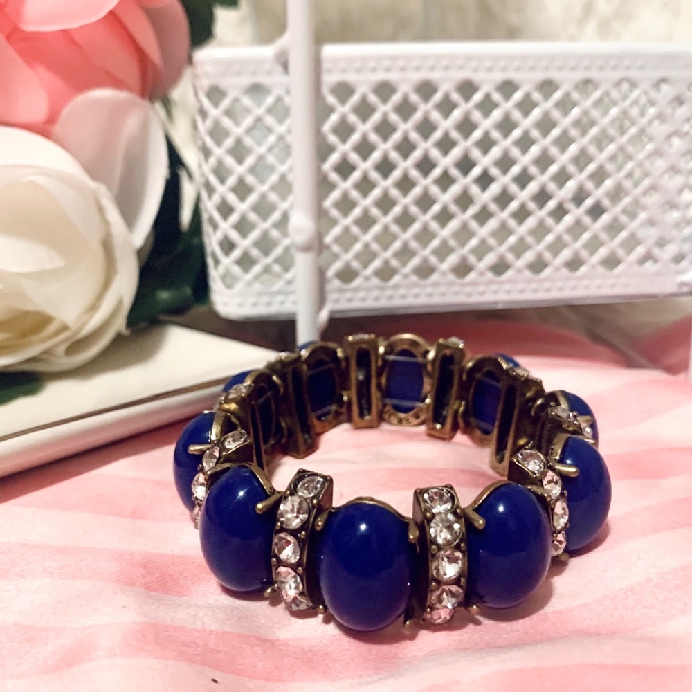 J. Crew stretch blue stone bracelet
